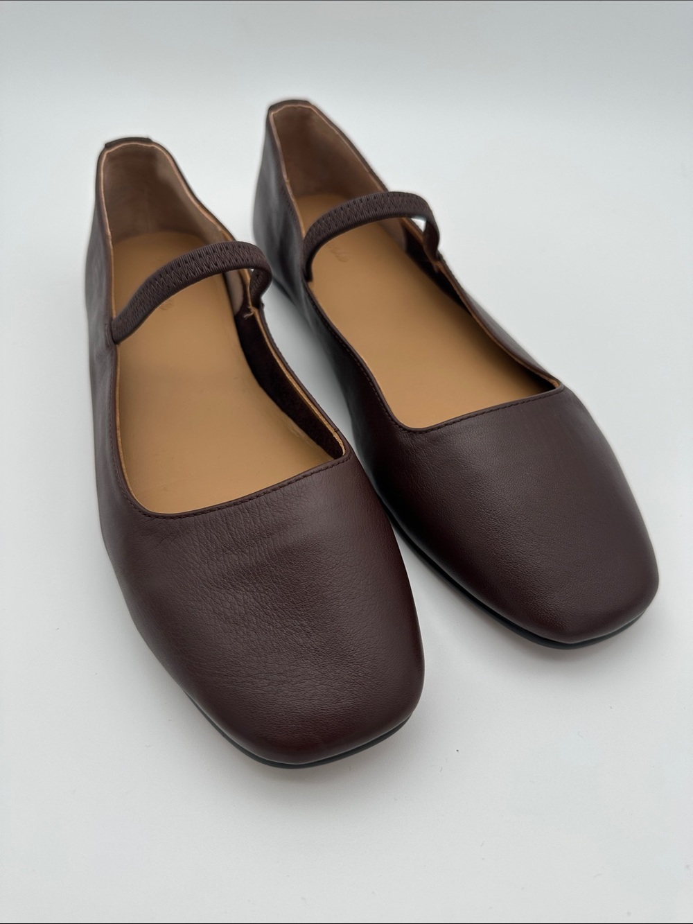 Madewell Greta Ballet Flats in Chocolate Raisin Leather Size 7 Shoes Timeless - Picture 2 of 16